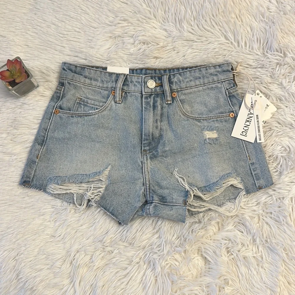NWT BlankNYC Revolve The Barrow High Rise vintage jean shorts women size 24